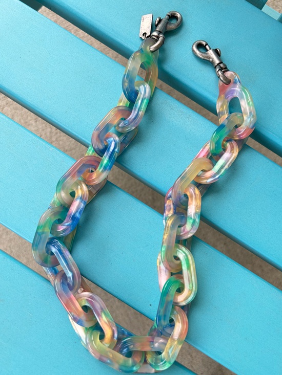 Coach Handbags - Coach rare resin chain strap multi color blue charm pastel hard to find NWOT